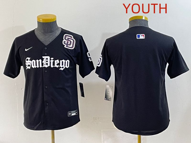 Youth 2025 San Diego Padres Blank Black Five generations Joint Name Nike MLB Jersey style 3->youth mlb jersey->Youth Jersey